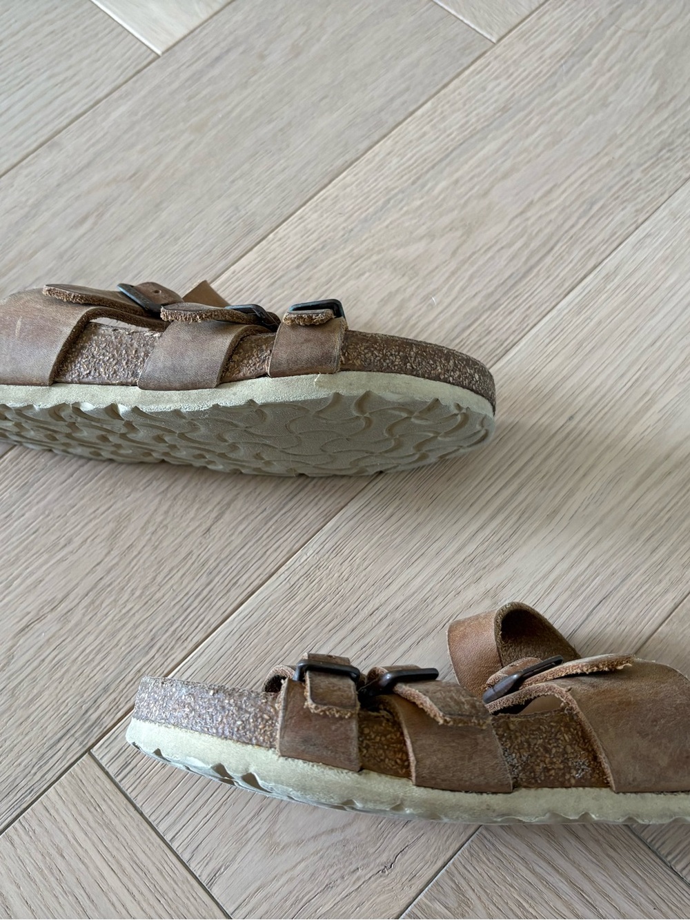 Birkenstock Womens Franca Buckle Brown Oiled Leather Sandals Sz 38 US 7-7.5 Read - Picture 5 of 8